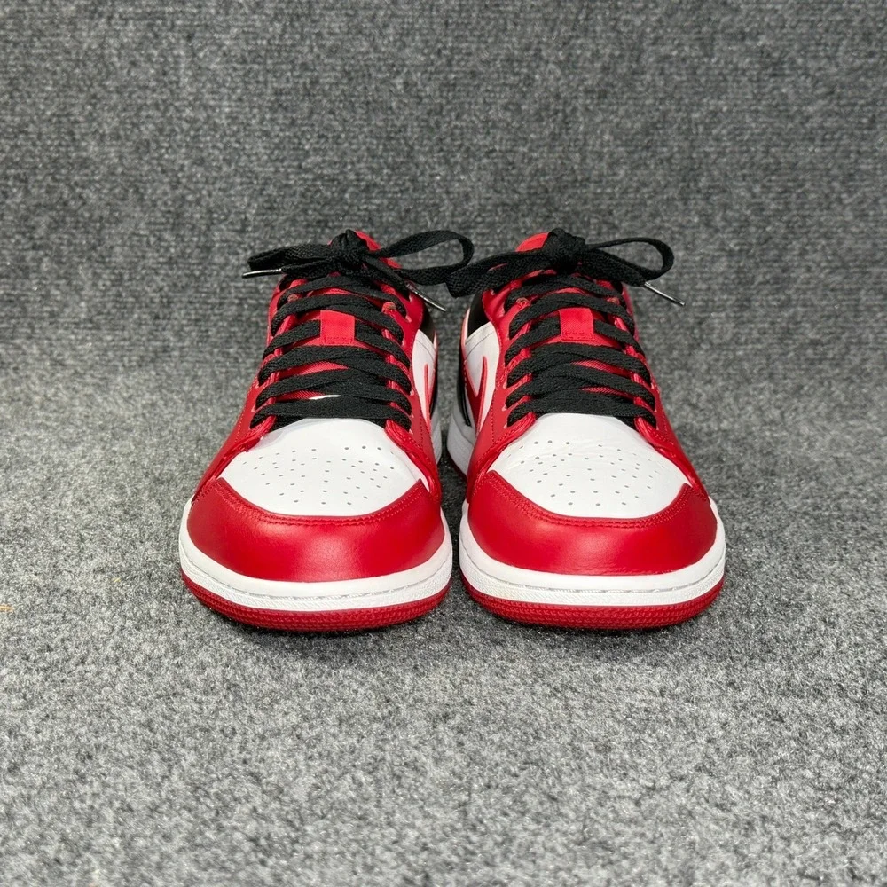 Jordan 1 Low Shoes Men's 10 Bulls Red White Black Athletic Hooping Sneakers